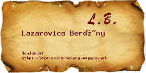Lazarovics Berény névjegykártya